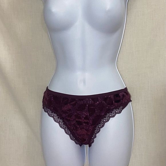 Victoria’s Secret Deep Purple/Maroon With Leopard Print And Sequin Embellishment - Picture 2 of 6